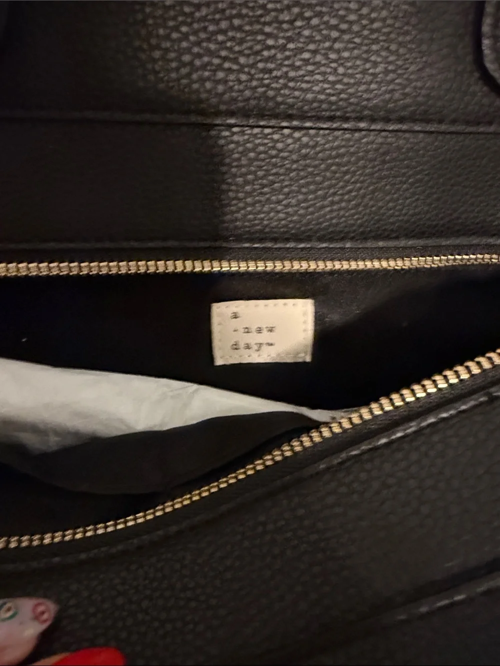 a new day Black Textured Tote with Gold Accents - Picture 3 of 4